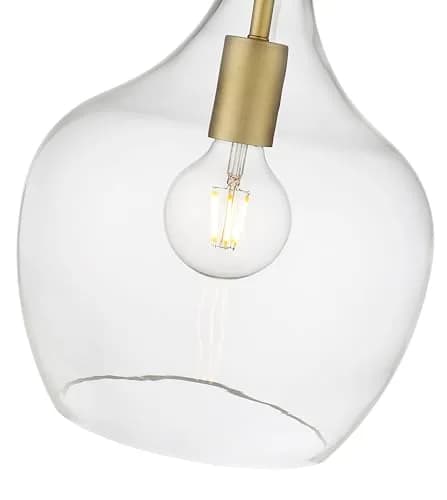 ML Lighting Lamara Collection 28401-VB Indoor Pendant in Vintage Brass 10" | Modern Metal Fixture with Clear Glass Shade thumbnail 5