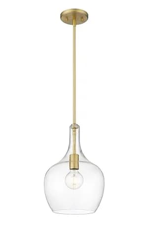 ML Lighting Lamara Collection 28401-VB Indoor Pendant in Vintage Brass 10" | Modern Metal Fixture with Clear Glass Shade thumbnail 2