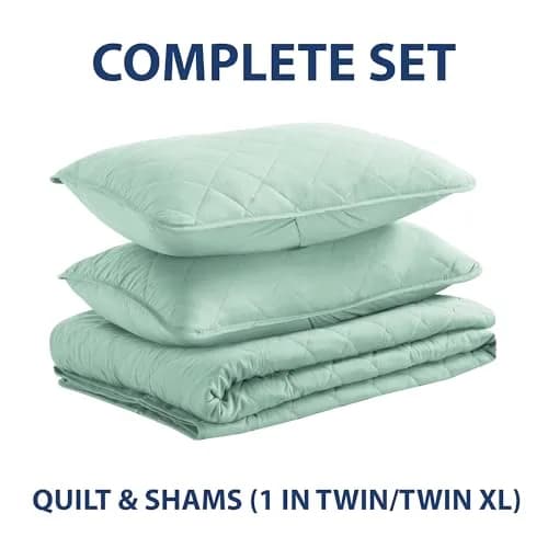 Cathay Home Basic Bedding All Season Microfiber Diamond-Stitch Quilt Set King/Cal King | Elegant & Versatile (70-120 chars) thumbnail 2