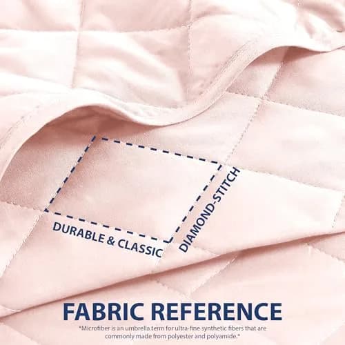 Cathay Home Basic Bedding Home Essential All Season 3PC Microfiber Diamond-Stitch Quilt Set - Rose Blush, Twin/Twin XL | Lightweight & Versatile thumbnail 3