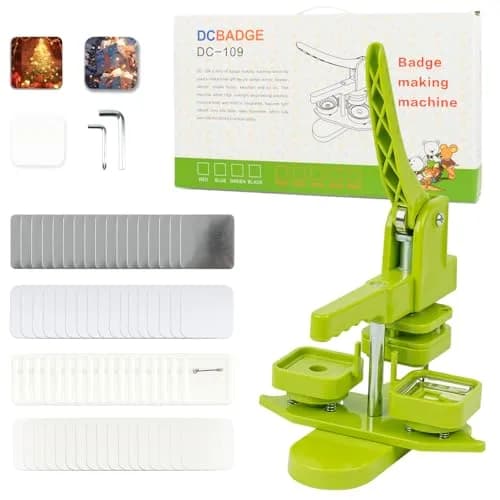 MK.Bear Square Button Maker Machine 50mm | DIY Badge Pin Press with Supplies thumbnail 1