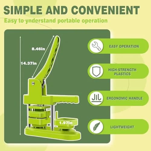 MK.Bear Square Button Maker Machine 50mm | DIY Badge Pin Press with Supplies thumbnail 2