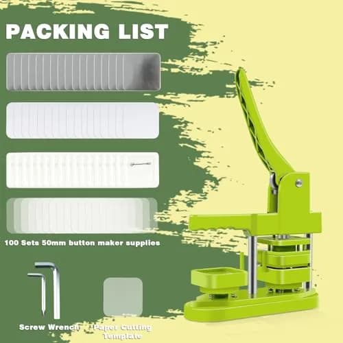 MK.Bear Square Button Maker Machine 50mm | DIY Badge Pin Press with Supplies thumbnail 3