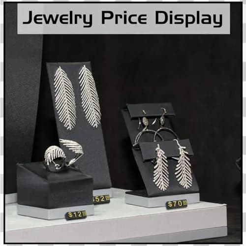 Qunclay 50 Sets Price Display Cubes with Gold Numbers & Black Bases | Adjustable Retail Pricing Tags thumbnail 2
