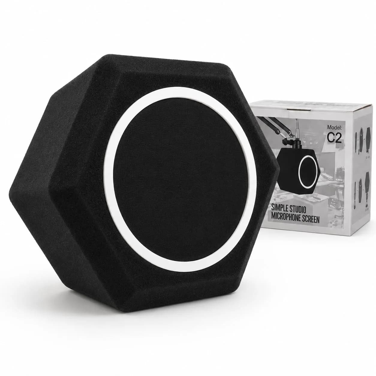 Piwerod Microphone Isolation Shield for Recording, Black | Studio-Grade Sound Reflection Control — BLACK