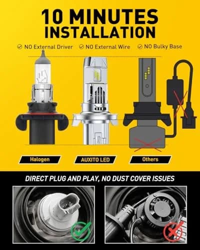 AUXITO H13/9008 LED Fog Bulbs - 900% Brighter White, 360° Illumination, Pack of 2 thumbnail 4