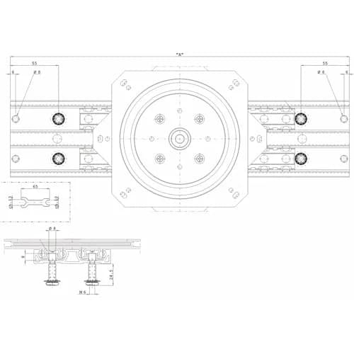 Omge Table Mechanism 600 mm | 270° Rotatable Swivel Plate, Black, Load Capacity 120 kg thumbnail 5
