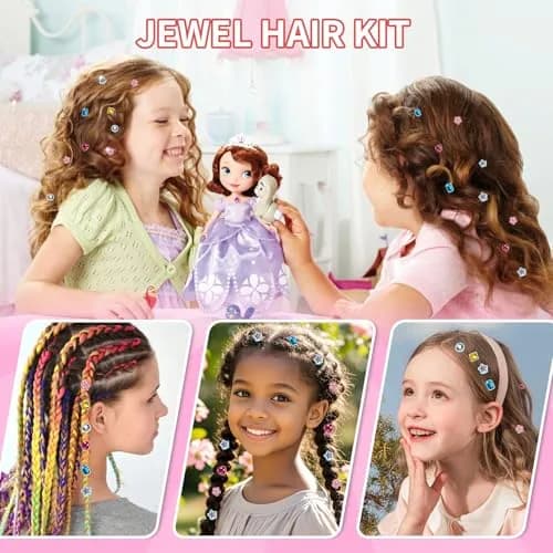 kidzkube Hair Gem Stamper Kit with 24 Reusable Diamonds | Fun Styling Toy for Girls Ages 3-12 thumbnail 5