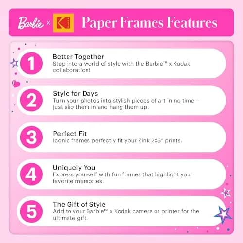 Kodak x Barbie Hanging Square Frames for Zink 2x3 Photo Projects (10 Frames) thumbnail 5