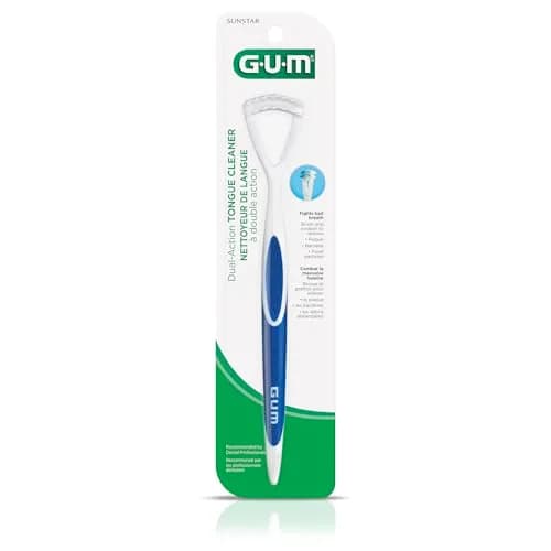 GUM Dual Action Tongue Cleaner Brush/Scraper 3 Count | Fights Bad Breath & Removes Plaque thumbnail 5