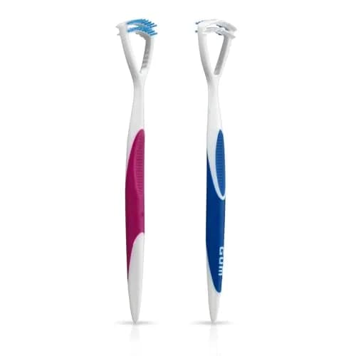 GUM Dual Action Tongue Cleaner Brush/Scraper 3 Count | Fights Bad Breath & Removes Plaque thumbnail 3