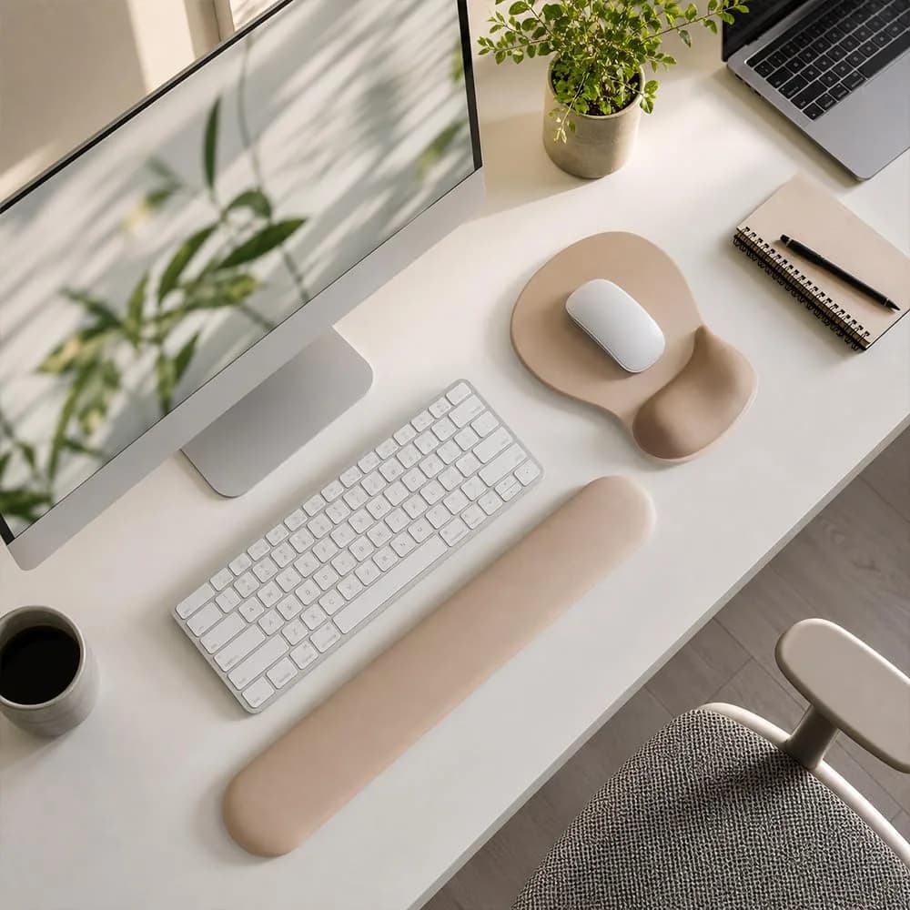 DEMON CHEST ErgoComfort Gel Wrist Rest Mouse Pad - Serene Forest | 06Mocha Sand | Premium Lycra Surface for Precise Mouse Movements - view 2