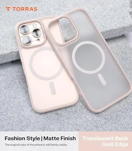 TORRAS Magnetic Shockproof Case for iPhone 16 Pro Max, Desert Titanium White | Military-Grade Drop Tested thumbnail 6