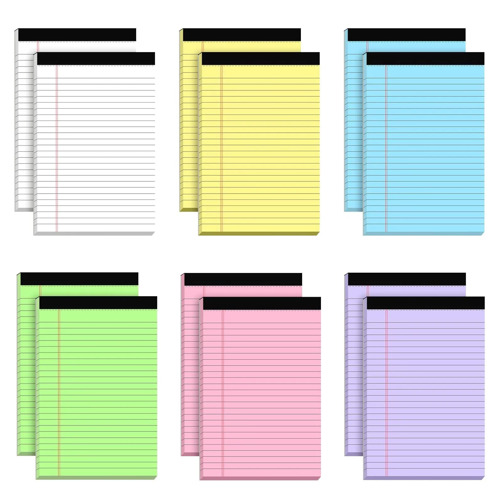 AILZFEI 12pcs Small Legal Pads 5x8 Inch Multicolor | 360 Sheets Total