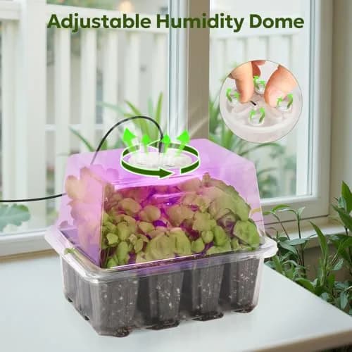 MIXC Seed Starter Kit with Grow Light & Humidity Dome | Indoor Plant Germination Set thumbnail 5