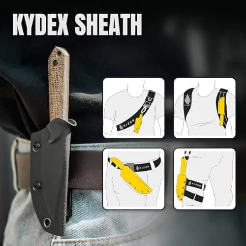 Kizer Mini Harpoon Fixed Blade Knife with Sheath, 3V Blade for Hunting & EDC | Compact & Durable thumbnail 6