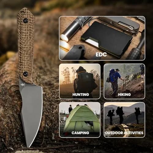 Kizer Mini Harpoon Fixed Blade Knife with Sheath, 3V Blade for Hunting & EDC | Compact & Durable thumbnail 7