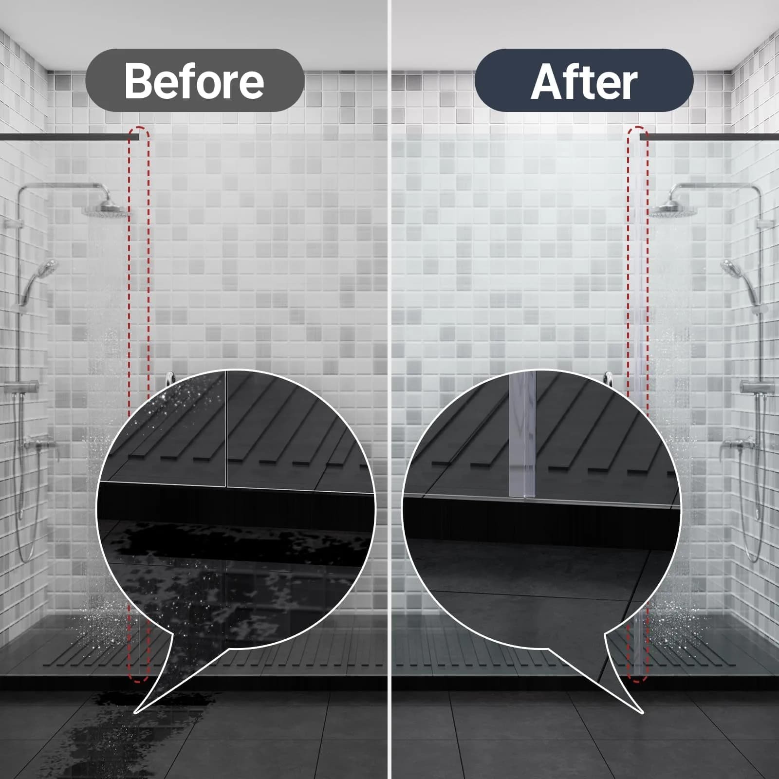 AmazerBath Shower Door Side Seal Strip 78.75 inches (199.9 cm) | Prevents Water Leaks - view 6