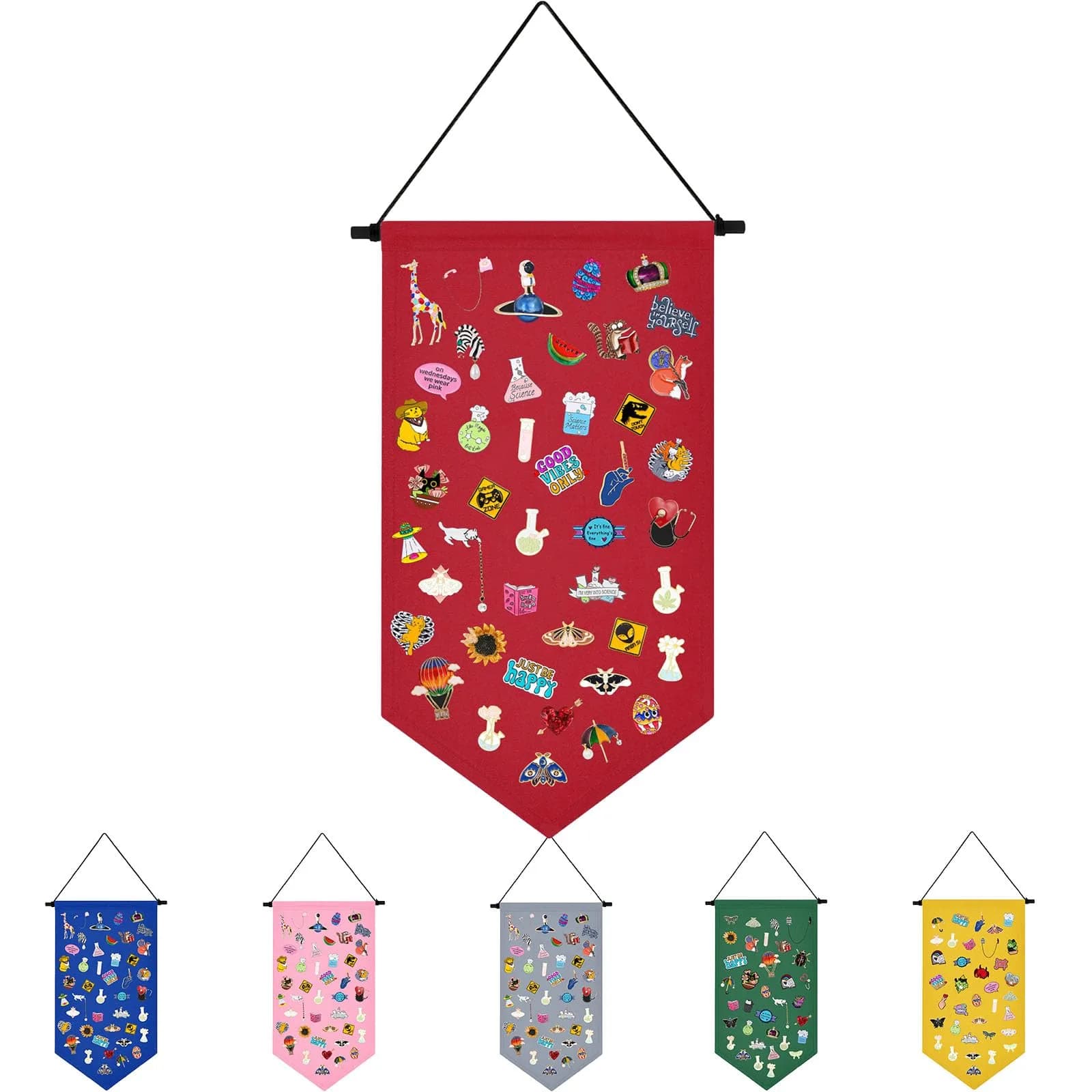 Winmany Enamel Pin Display Banner Wall Hanging Organizer 19.8 x 10.1 Inches | Space-Saving Collectible Display