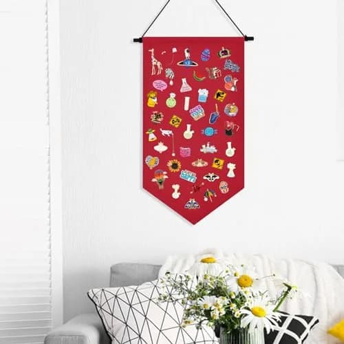 Winmany Enamel Pin Display Banner Wall Hanging Organizer 19.8 x 10.1 Inches | Space-Saving Collectible Display thumbnail 4