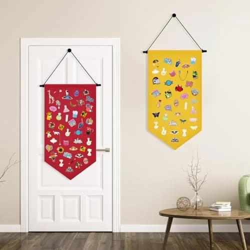 Winmany Enamel Pin Display Banner Wall Hanging Organizer 19.8 x 10.1 Inches | Space-Saving Collectible Display thumbnail 6
