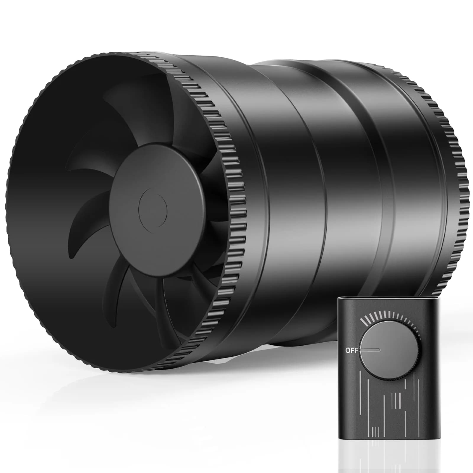 Hon&Guan 6 Inch Inline Duct Fan with Controller - 345 CFM Airflow, 19.2W, 32 dBA | Low Noise Ventilation for Grow Rooms & Bathrooms - main product image
