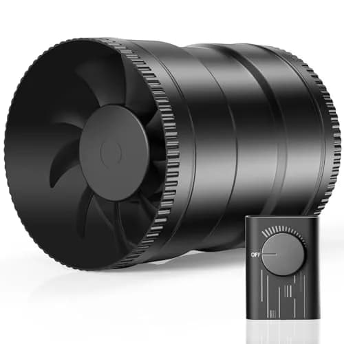 Hon&Guan 6 Inch Inline Duct Fan with Controller - 345 CFM Airflow, 19.2W, 32 dBA | Low Noise Ventilation for Grow Rooms & Bathrooms thumbnail 1