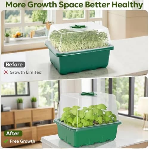MIXC Green 6 Pack Seed Starter Kit with Grow Light & Humidity Dome | Indoor & Outdoor Plant Germination thumbnail 4