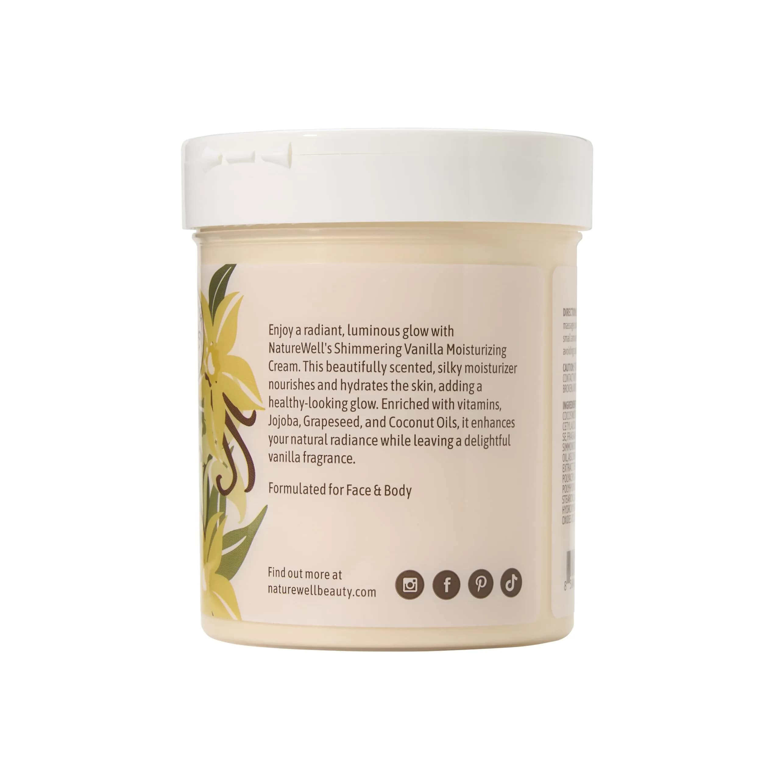 NATURE WELL Warm Vanilla Body Cream 473ml (16 Oz) | Hydrating & Softening for Dry & Sensitive Skin - view 2