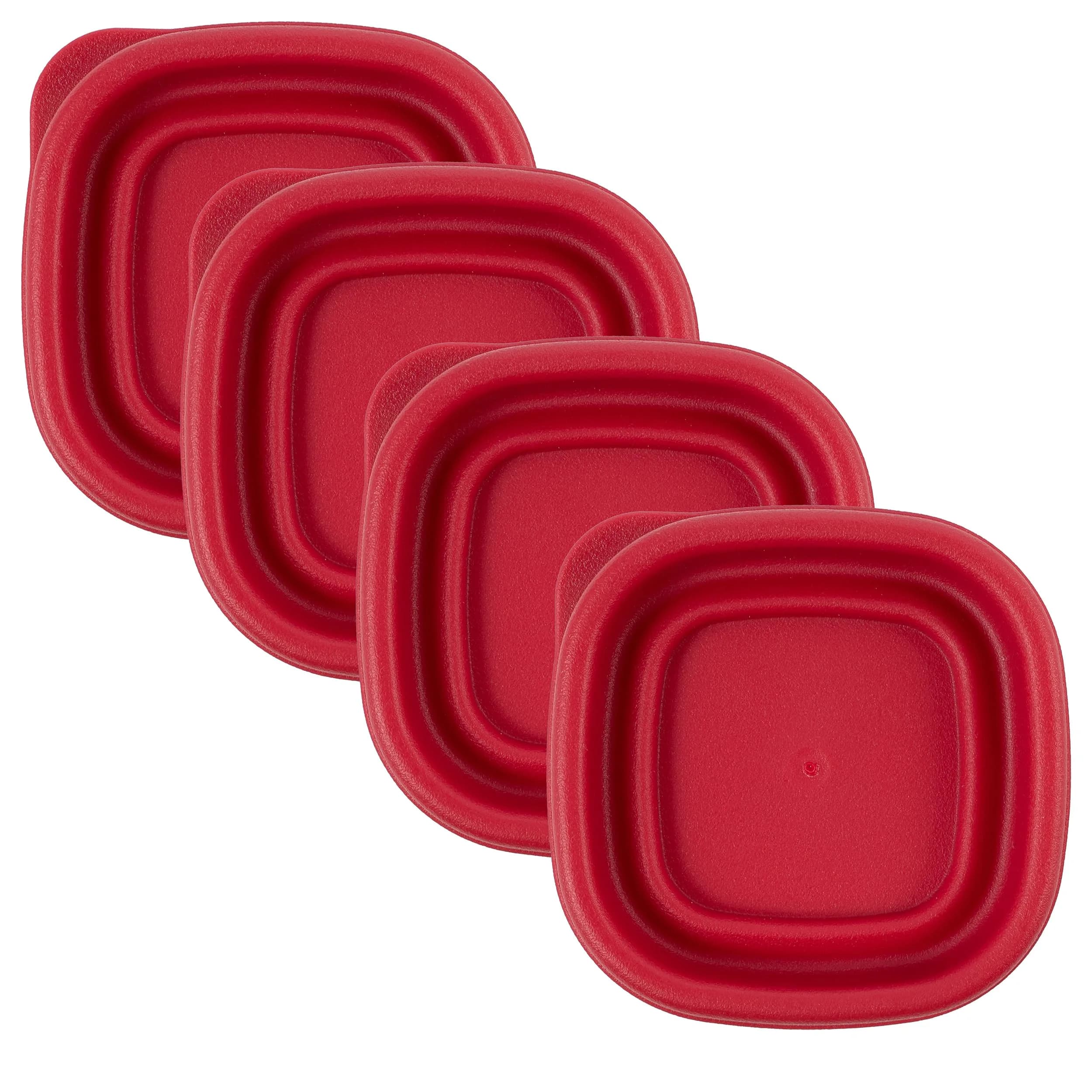 MRX Solutions Replacement Lids for Rubbermaid 1/2-Cup Food Storage Containers, 2 5/8-Inch, BPA-Free, 4-Pack, Red — .5 CUP