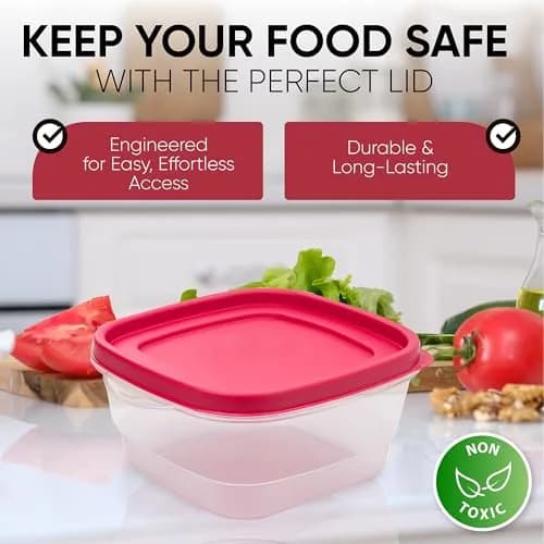 MRX Solutions Replacement Lids for Rubbermaid 1/2-Cup Food Storage Containers, 2 5/8-Inch, BPA-Free, 4-Pack, Red thumbnail 4