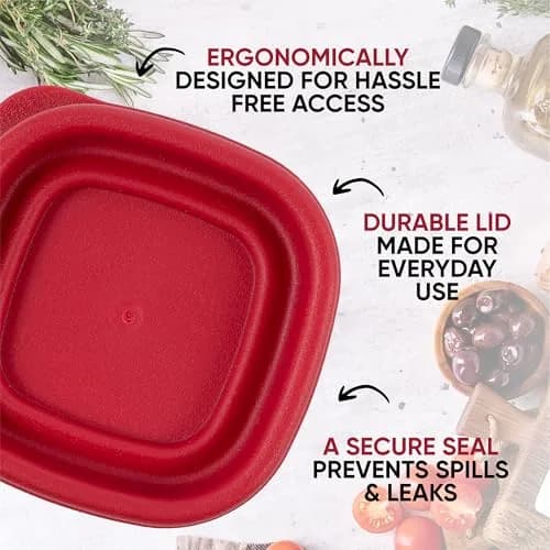 MRX Solutions Replacement Lids for Rubbermaid 1/2-Cup Food Storage Containers, 2 5/8-Inch, BPA-Free, 4-Pack, Red thumbnail 3