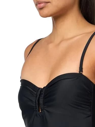 Kobi Halperin Women's Becca Bathingsuit, Black, Medium | Solid One Piece Swimsuit with Ties thumbnail 3