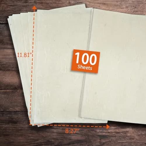 Phaicoilo Mulberry Paper Sheets 21cm x 30cm (A4) | 100 Sheets for Decoupage & Art Crafts thumbnail 2
