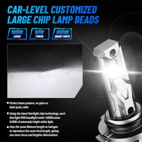 NOVSIGHT H10 9145 LED Fog Light 16000LM | 6500K Cool White, Waterproof, Plug & Play thumbnail 4
