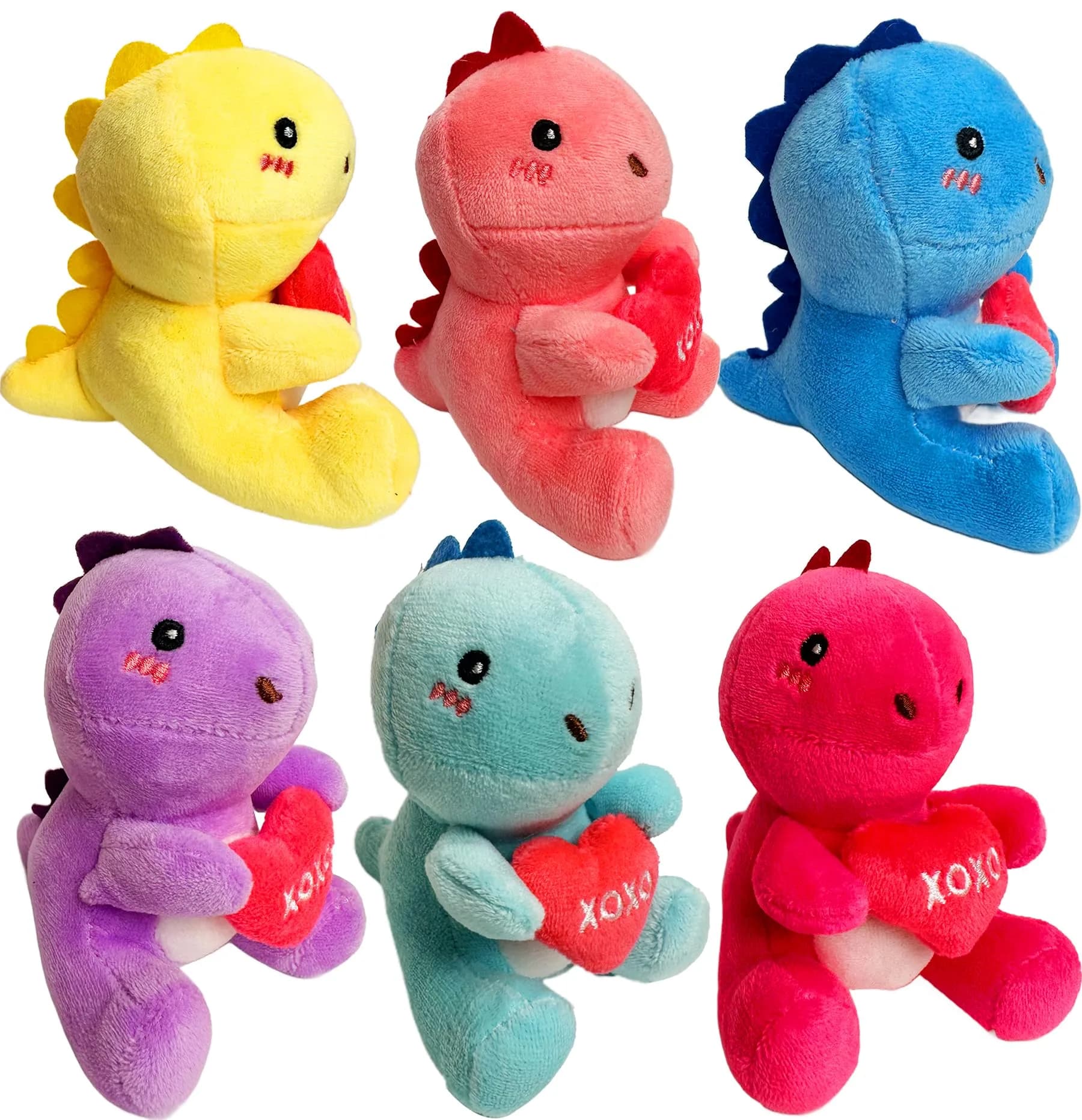 Rdogeia 6PCS Cute Dinosaur Plush Toys, Dino Stuffed Animals, Small Size | ASTM-Tested Toy Figure - main product image