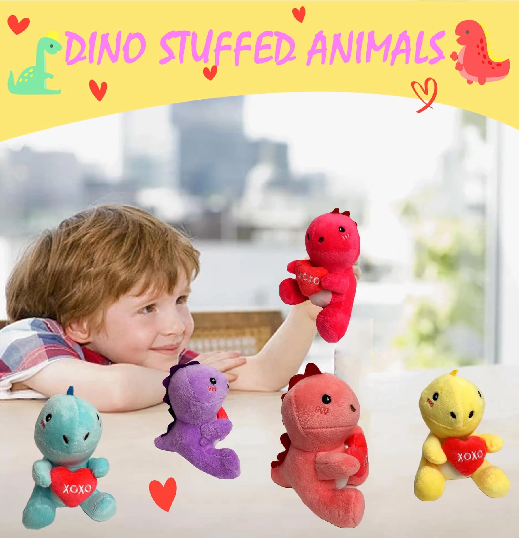 Rdogeia 6PCS Cute Dinosaur Plush Toys, Dino Stuffed Animals, Small Size | ASTM-Tested Toy Figure - view 4