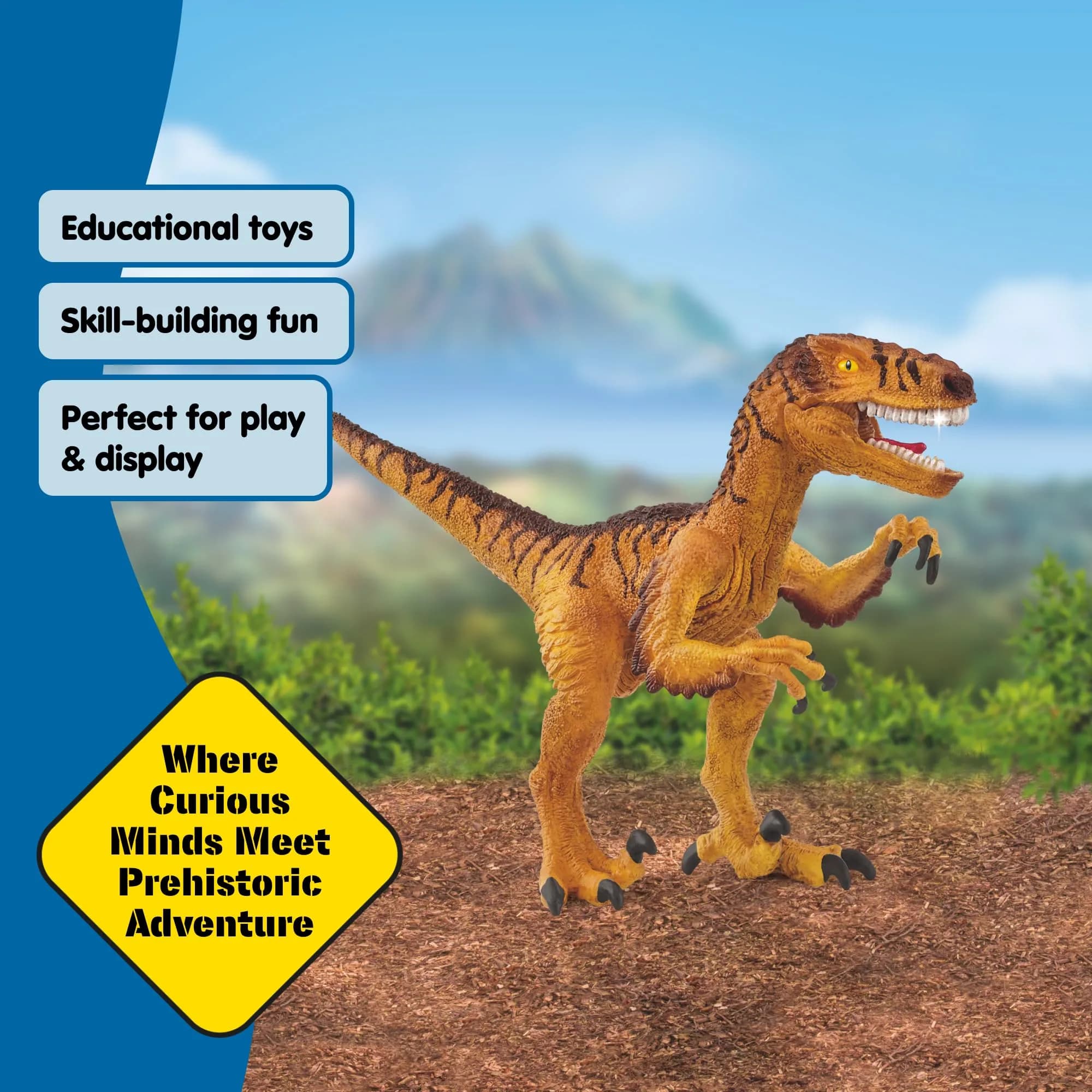 Schleich Velociraptor Toy Figurine 17.9 cm (7.08 inches) | Realistic Dinosaur Toy for Ages 4+ - view 5