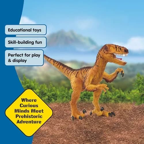 Schleich Velociraptor Toy Figurine 17.9 cm (7.08 inches) | Realistic Dinosaur Toy for Ages 4+ thumbnail 5