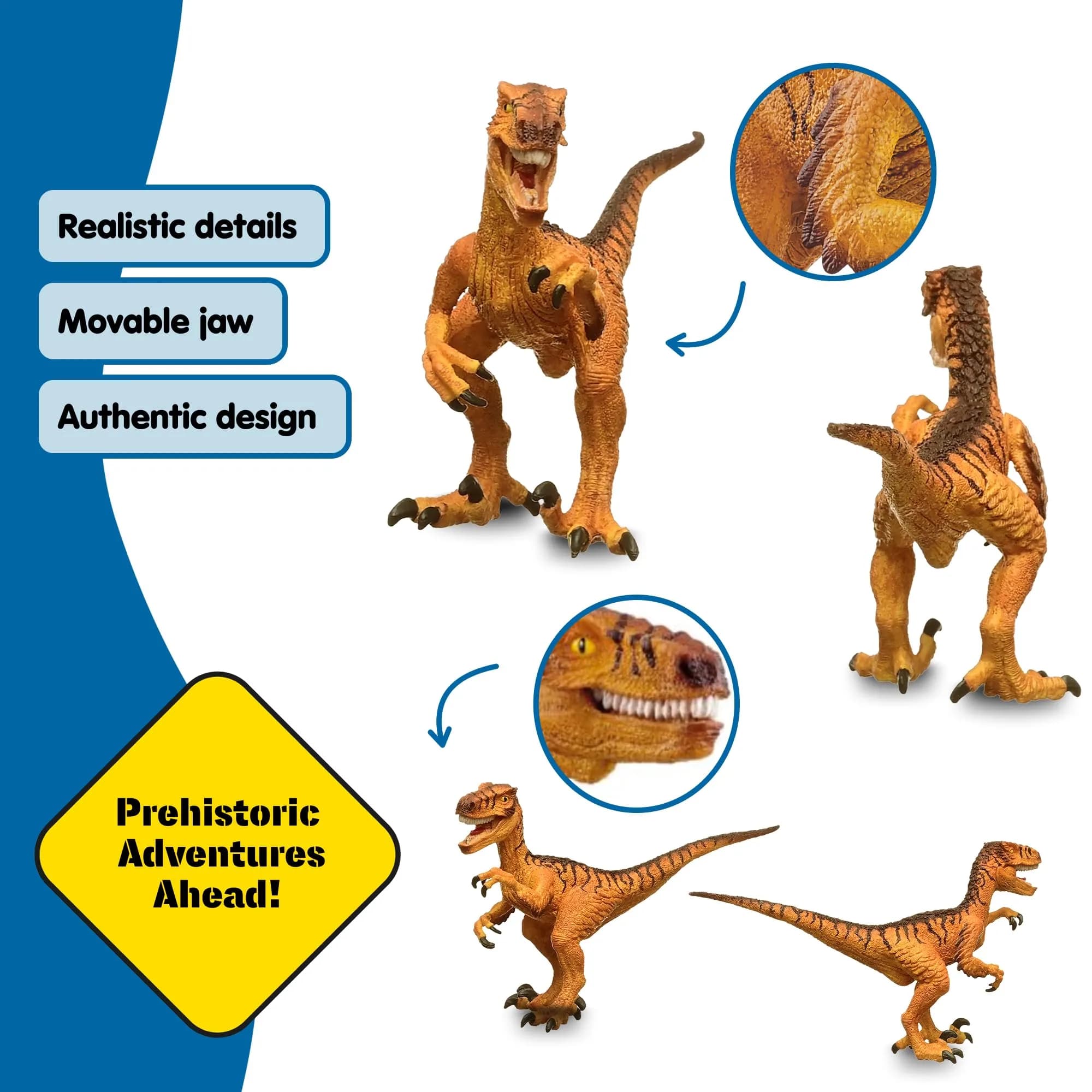 Schleich Velociraptor Toy Figurine 17.9 cm (7.08 inches) | Realistic Dinosaur Toy for Ages 4+ - view 6