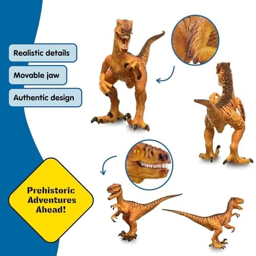 Schleich Velociraptor Toy Figurine 17.9 cm (7.08 inches) | Realistic Dinosaur Toy for Ages 4+ thumbnail 6
