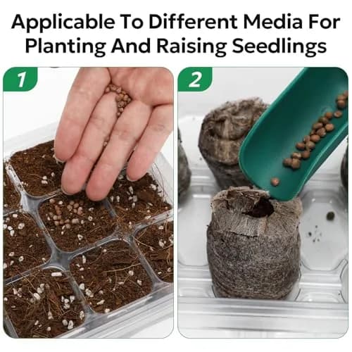 MIXC 10 Pack Seed Starter Tray Kit with Humidity Dome & 120 Cells | Reusable Seedling Propagation Trays with Drainage & Adjustable Vent thumbnail 6