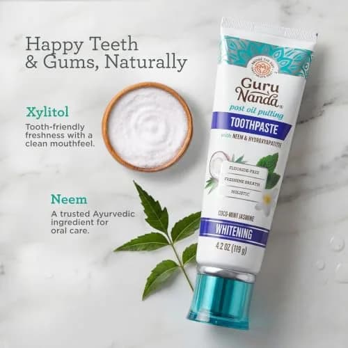 GuruNanda Hydroxyapatite Toothpaste with Neem & Vitamins, 4x4.2oz (16.8oz Total) | Fluoride-Free, Dentist-Recommended thumbnail 5