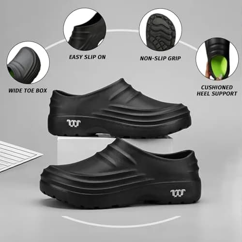 Deedlite Armadillo Chef Shoes for Men - Slip Resistant Waterproof Lightweight (6 Women/4 Men) | Non-slip Kitchen Clogs thumbnail 6