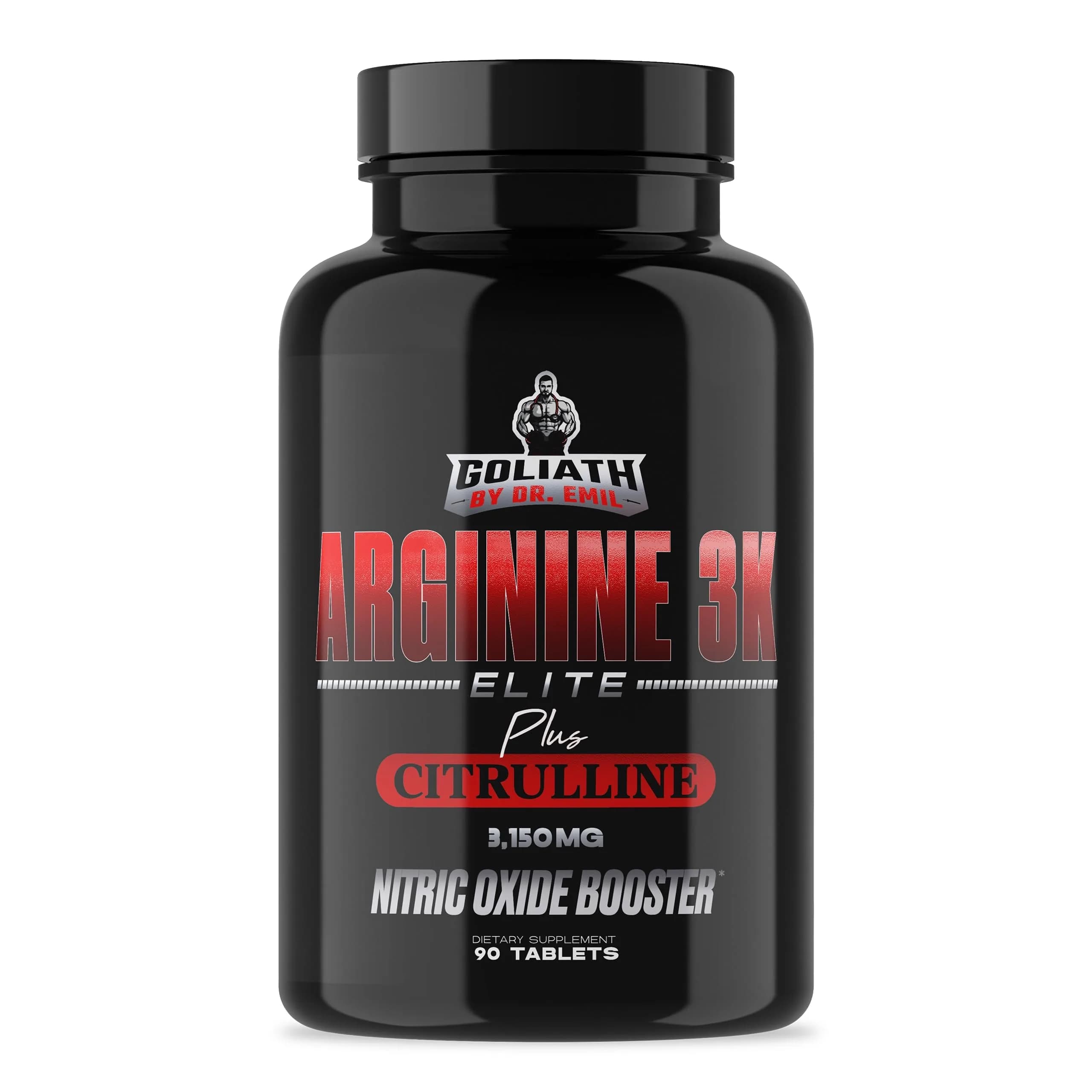 DR. EMIL NUTRITION Nitric Oxide Booster 90 Tablets | 3,150 mg L-Arginine & L-Citrulline for Workout Performance