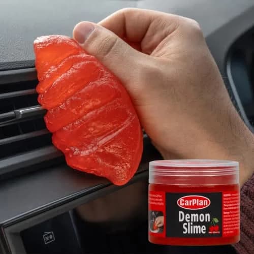 CarPlan Demon Slime Car Interior Cleaner Gel, 5.6 Oz | Hot Cherry Fragrance, Residue-Free Dust & Dirt Removal thumbnail 1