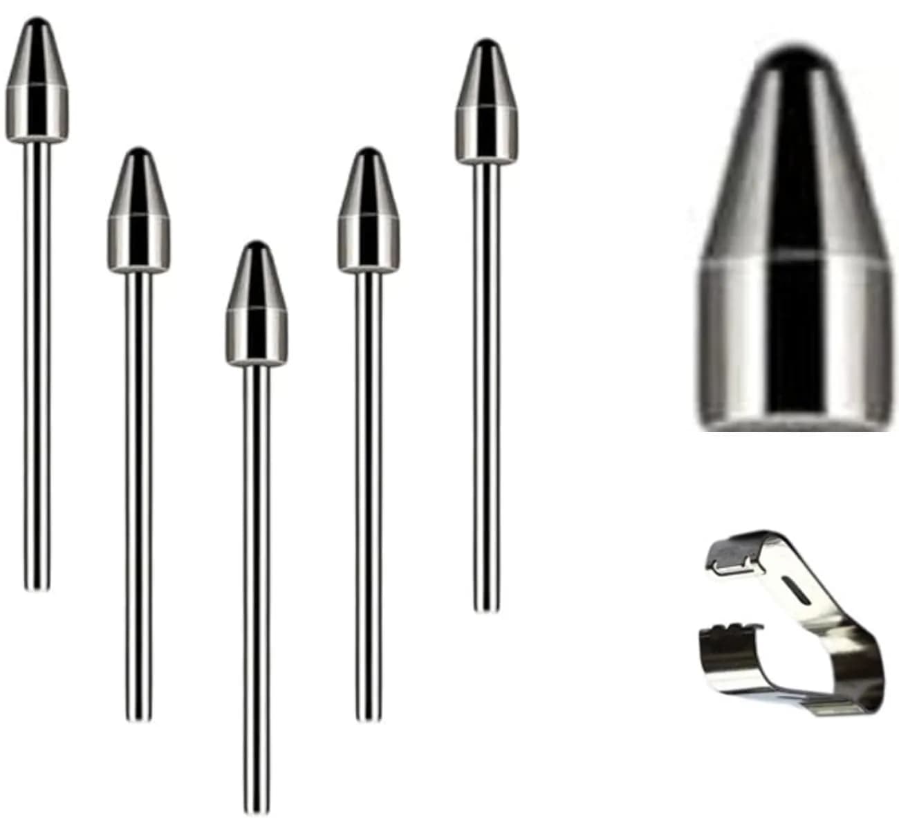 JMBTQ Stylus Pen Nibs for Samsung Galaxy Tab S8 Series - 5 Pack, 0.7mm Black — Metal Nibs