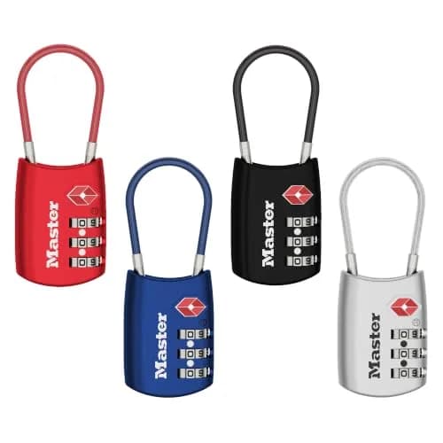 Master Lock TSA Approved Combination Luggage Lock 4-Pack | Resettable 3-Digit Lock for Suitcases & Backpacks thumbnail 1
