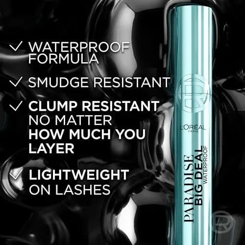L'Oreal Paris Paradise Big Deal Waterproof Mascara 0.33 Fl Oz | Buildable, Volumizing & Lengthening for Sensitive Eyes thumbnail 6