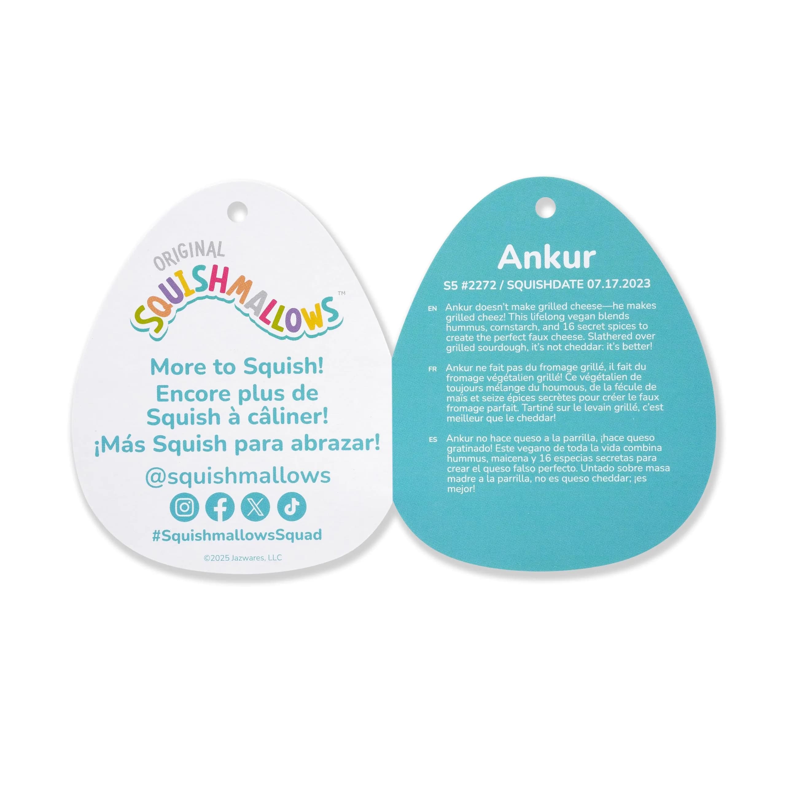 Squishmallows Ankur The Teal Mushroom Mini Plush Toy | Official Jazwares Stuffed Animal - view 3